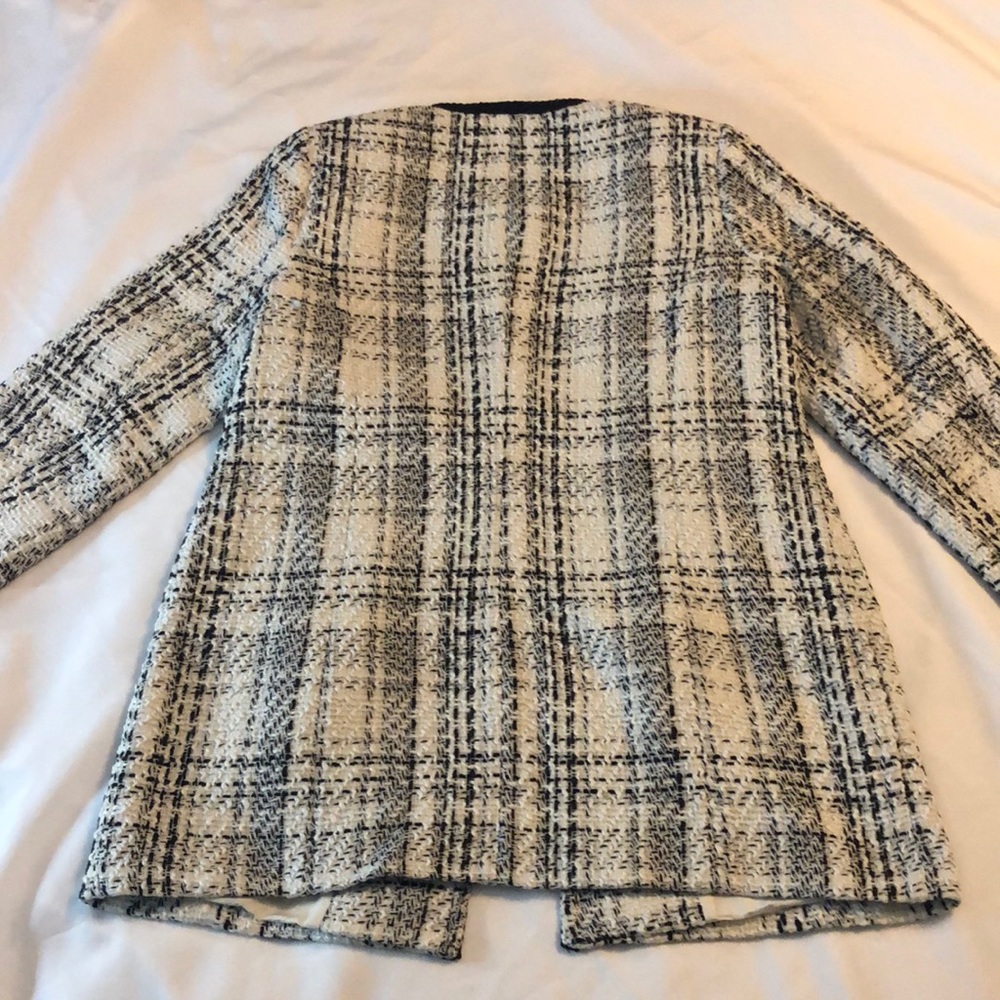 Appleseed’s Contrast Binding Open Front Tweed Jac… - image 8